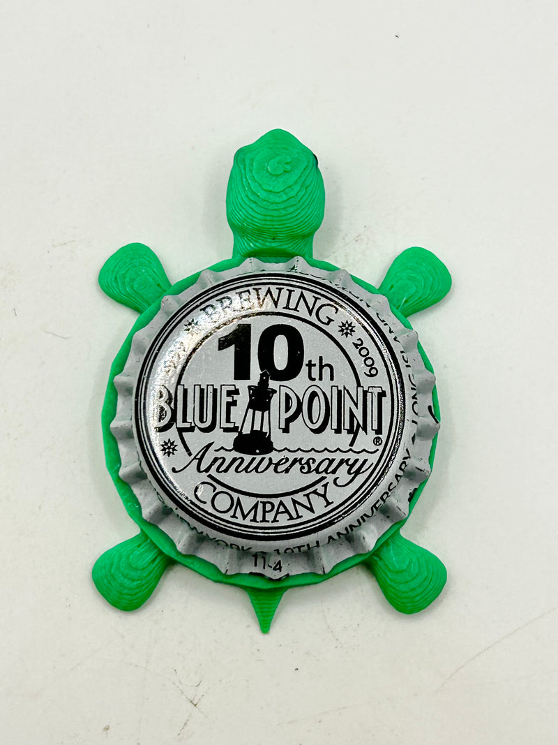Blue Point Brewing (10th Anniversary) - Bottle Cap Magnet Turtle Shell Shocked Art