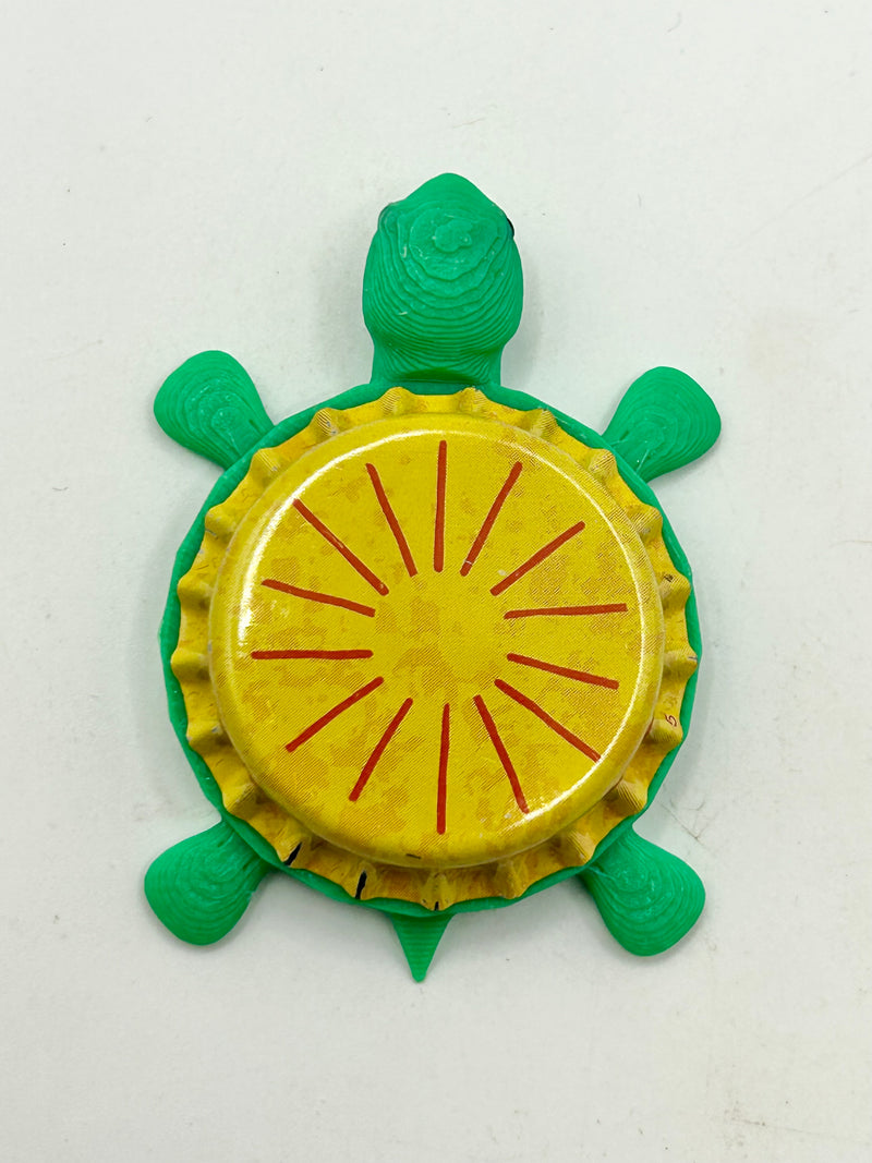 Berika Pear - Bottle Cap Magnet Turtle Shell Shocked Art