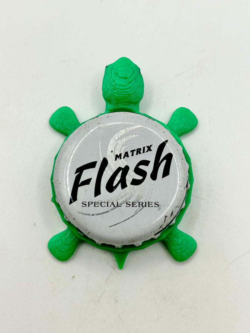 Matrix Flash - Bottle Cap Magnet Turtle Shell Shocked Art