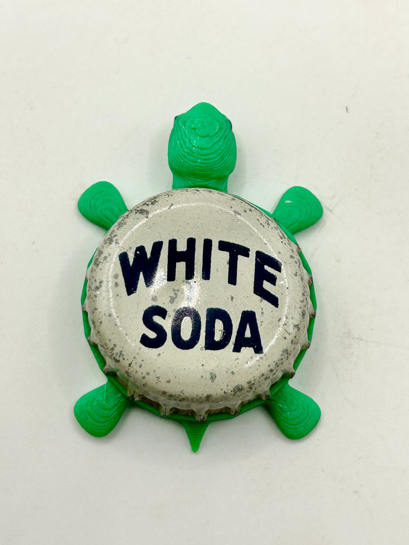 White Soda (Vintage Variation 3) - Bottle Cap Magnet Turtle Shell Shocked Art