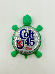 Colt 45 Malt Liquor - Bottle Cap Magnet Turtle Shell Shocked Art