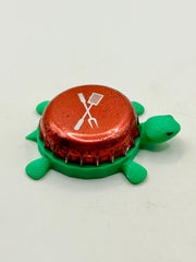 Staropramen Pivovary - Bottle Cap Magnet Turtle Shell Shocked Art