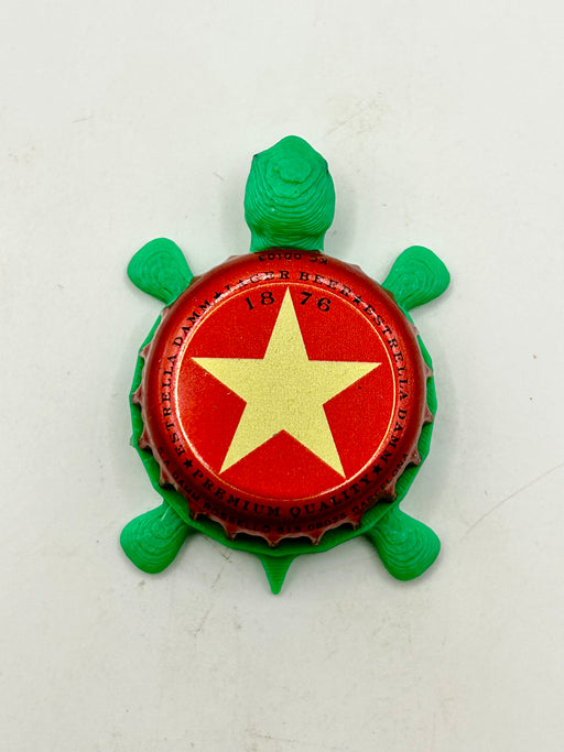 Estrella Damm Daura (Star) - Bottle Cap Magnet Turtle Shell Shocked Art