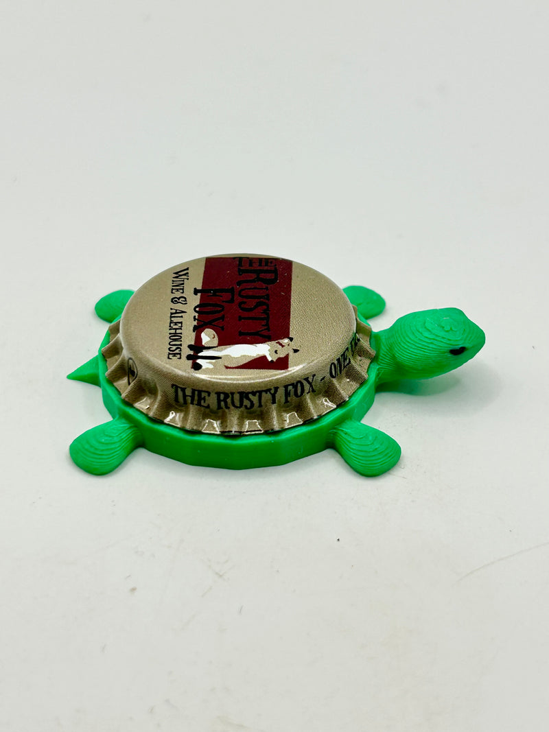 The Rusty Fox Wine & Alehouse - Bottle Cap Magnet Turtle Shell Shocked Art