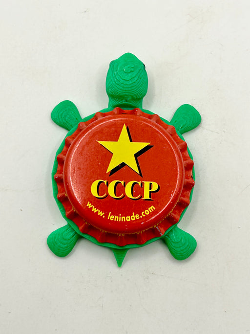 CCCP Leninade - Bottle Cap Magnet Turtle Shell Shocked Art