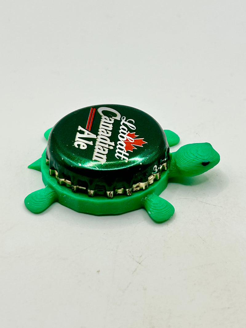 Labatt Blue Canadien Ale - Bottle Cap Magnet Turtle Shell Shocked Art