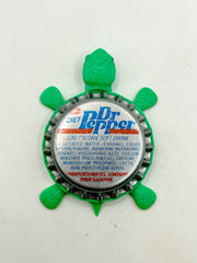 Diet Dr Pepper (Vintage, Text) Bottle-Cap Magnet Turtle | Shell Shocked Art (Copy) Shell Shocked Art