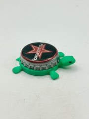 San Pellegrino (Black, Large Star) - Bottle Cap Magnet Turtle Shell Shocked Art