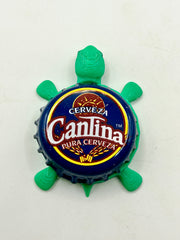 Cantina Cerveza (El Salvador) - Bottle Cap Magnet Turtle Shell Shocked Art