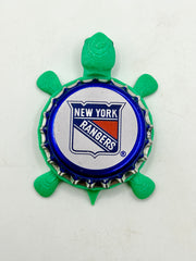New York Rangers Labatt Brewing - Bottle Cap Magnet Turtle Shell Shocked Art