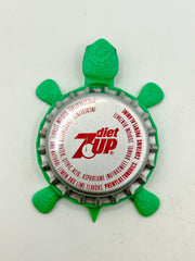 Diet 7UP - Bottle Cap Magnet Turtle Shell Shocked Art