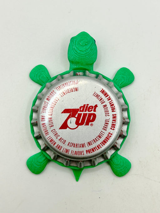 Diet 7UP - Bottle Cap Magnet Turtle Shell Shocked Art