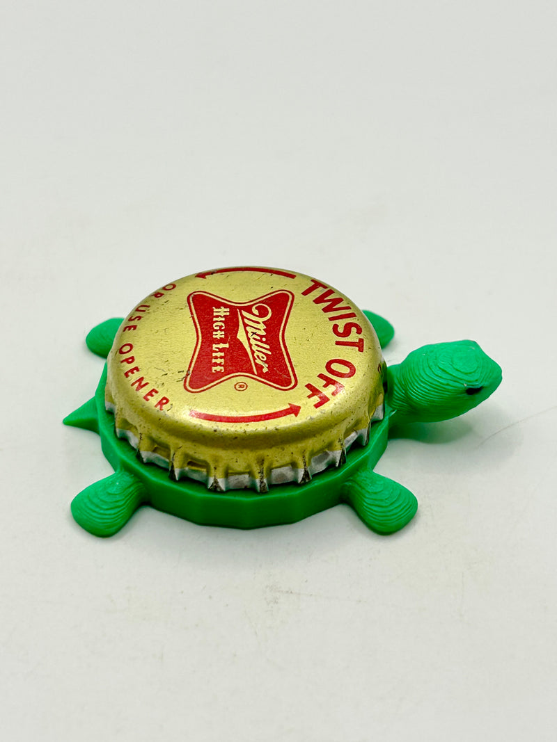 Miller High Life (Vintage Twist Off) - Bottle Cap Magnet Turtle Shell Shocked Art