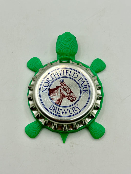 Northfield Park Brewing - Bottle Cap Magnet Turtle Shell Shocked Art