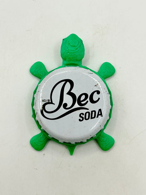 Bec Organic Soda - Bottle Cap Magnet Turtle Shell Shocked Art