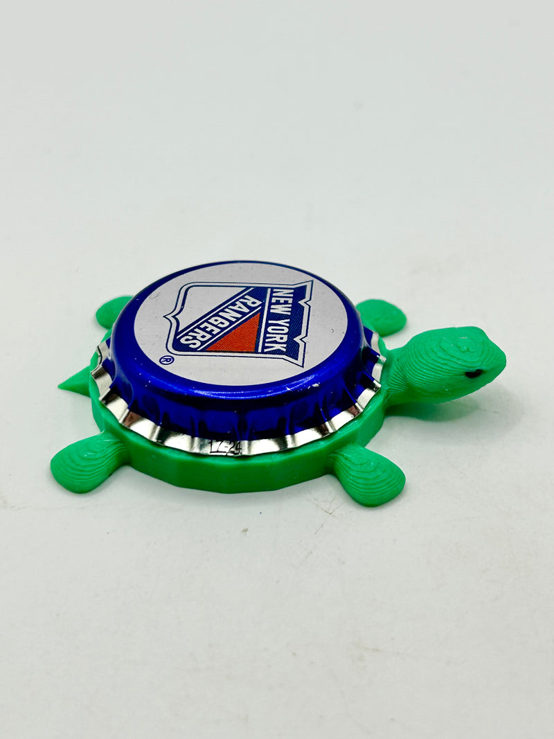 New York Rangers Labatt Brewing - Bottle Cap Magnet Turtle Shell Shocked Art