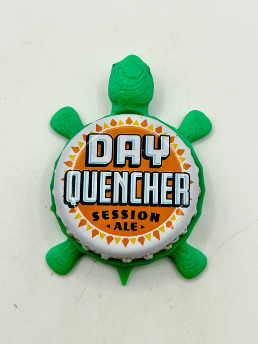 Shiner Day Quencher Session Ale - Bottle Cap Magnet Turtle Shell Shocked Art