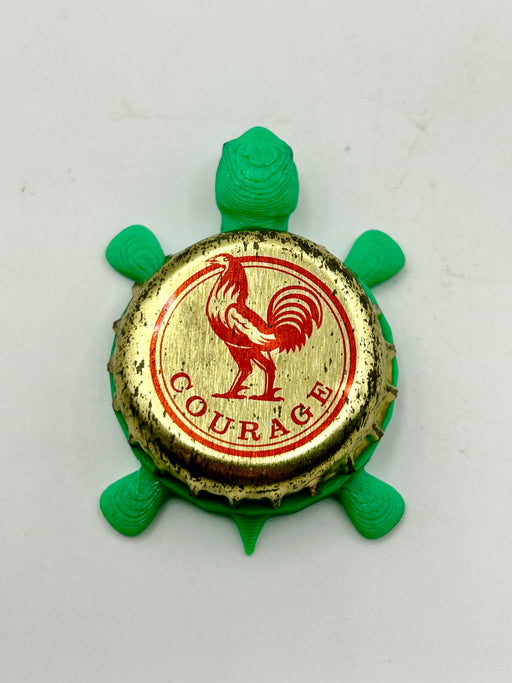 Courage, Rooster - Wells & Young’s Brewing (United Kingdom) - Bottle Cap Magnet Turtle (Copy) Shell Shocked Art