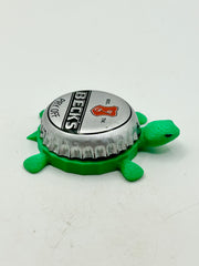 Beck’s Beer (Silver, Pry Off) - Bottle Cap Magnet Turtle Shell Shocked Art