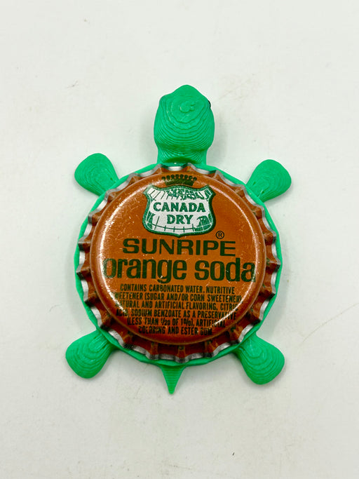 Canada Dry Sunripe Orange Soda - Bottle Cap Magnet Turtle Shell Shocked Art