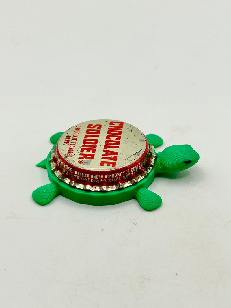 Chocolate Soldier - Bottle Cap Magnet Turtle Shell Shocked Art