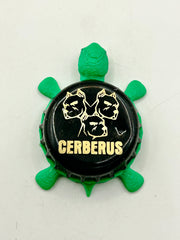 Cerberus Brewing - Bottle Cap Magnet Turtle Shell Shocked Art