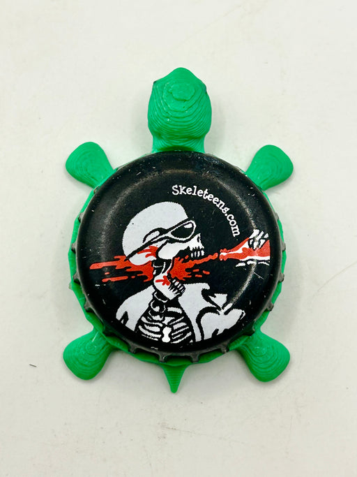 Skeleteens Soda - Bottle Cap Magnet Turtle Shell Shocked Art
