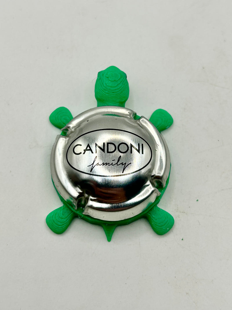 Candoni Family - Bottle Cap Magnet Turtle Shell Shocked Art