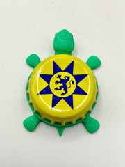 Gerolsteiner (Yellow) - Bottle Cap Magnet Turtle Shell Shocked Art