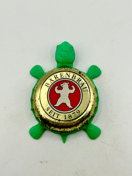 Barren Brau Beer - Bottle Cap Magnet Turtle Shell Shocked Art
