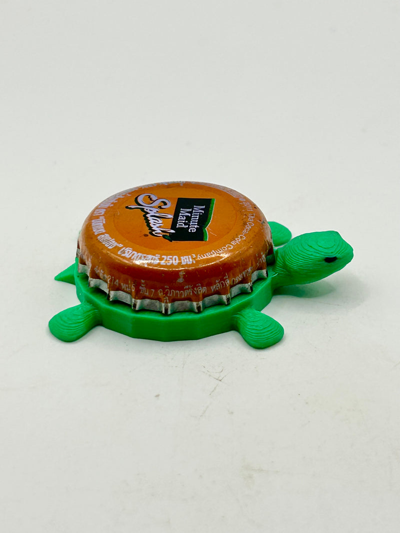 Minute Maid Splash - Bottle Cap Magnet Turtle Shell Shocked Art