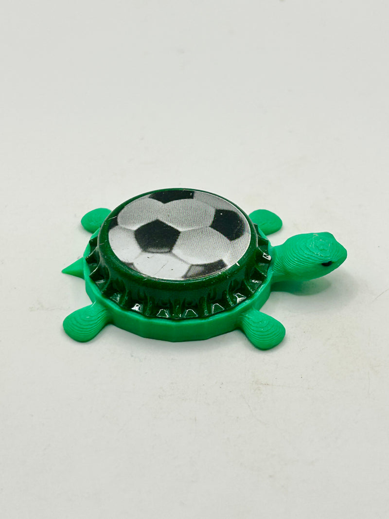 Soccer Ball (Futbol) - Bottle Cap Magnet Turtle Shell Shocked Art