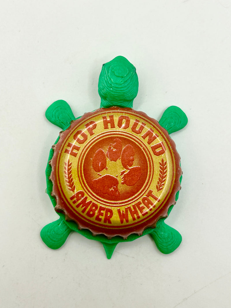 Hop Hound Amber Wheat - Bottle Cap Magnet Turtle Shell Shocked Art