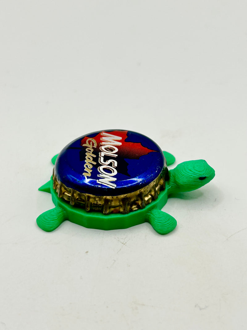 Molson Golden (Blue) - Bottle Cap Magnet Turtle Shell Shocked Art