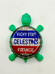 Vichy Etat Celestins - Bottle Cap Magnet Turtle (Copy) Shell Shocked Art