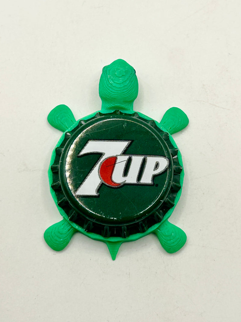 7 Up (Chrome, International Variation) - Bottle Cap Magnet Turtle (Copy) Shell Shocked Art