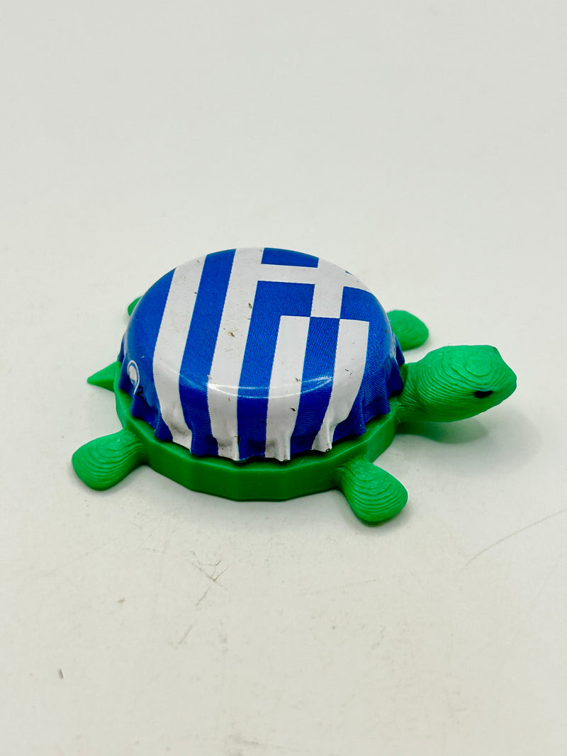 Greece Flag - Bottle Cap Magnet Turtle Shell Shocked Art