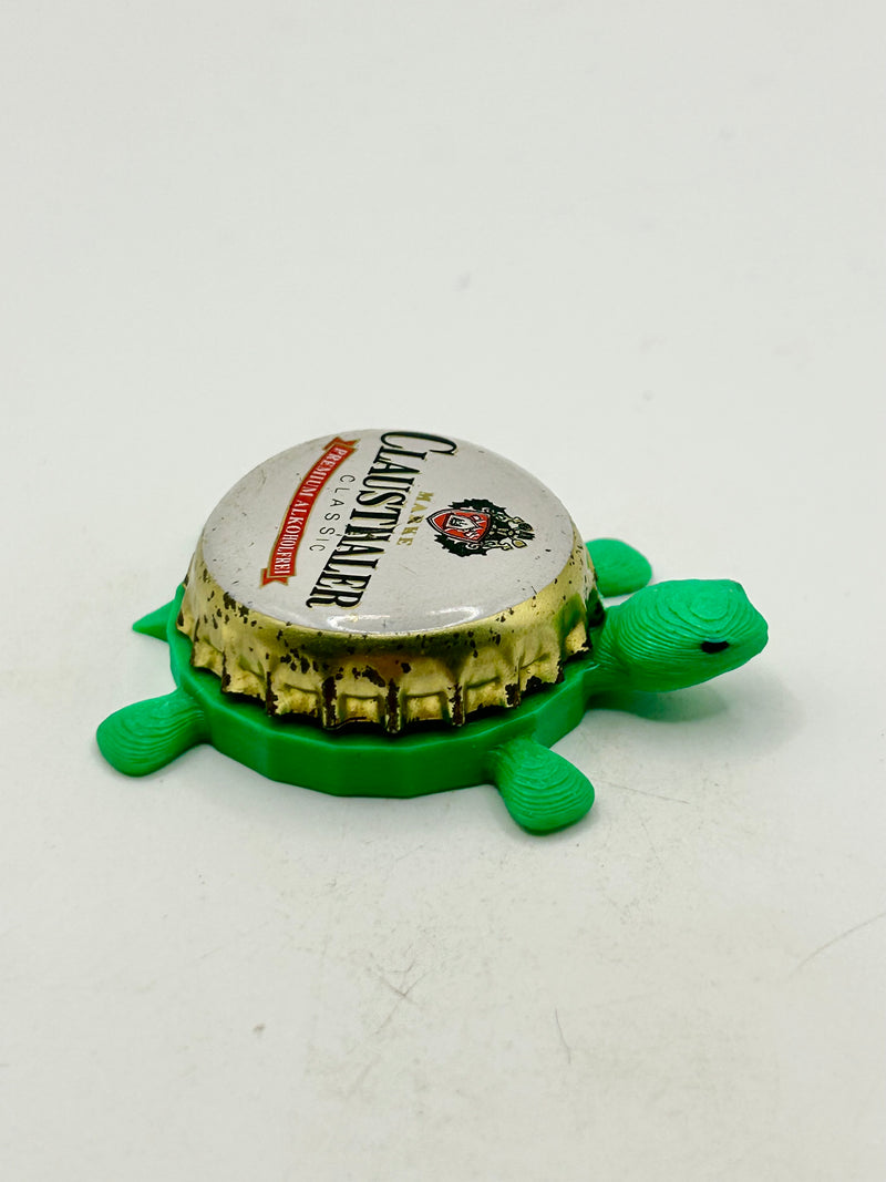 Clausthaler - Bottle Cap Magnet Turtle Shell Shocked Art