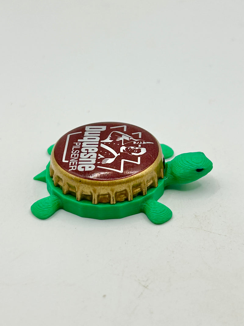 Duquesne Pilsener Beer - Bottle Cap Magnet Turtle Shell Shocked Art
