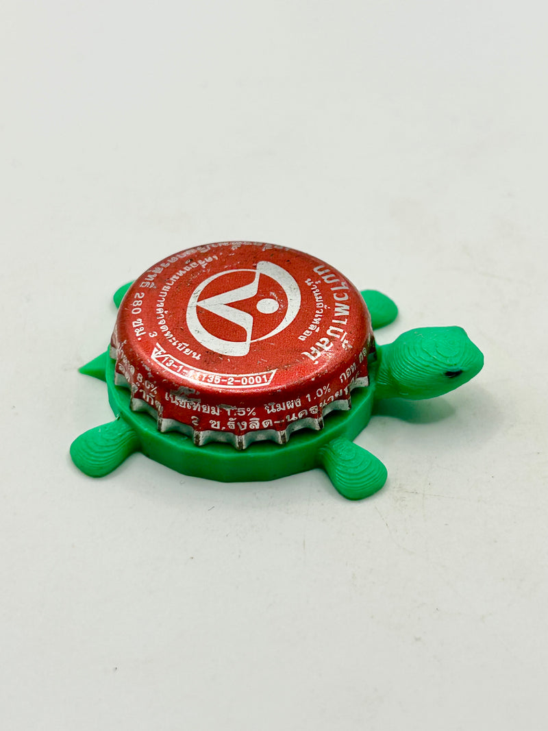 Vitamilk (Thailand) - Bottle Cap Magnet Turtle Shell Shocked Art