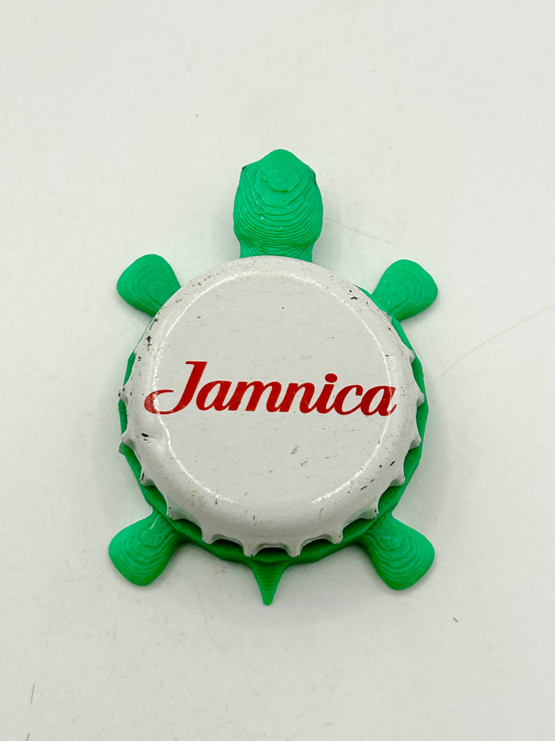 Jamnica Mineral Water - Bottle Cap Magnet Turtle Shell Shocked Art