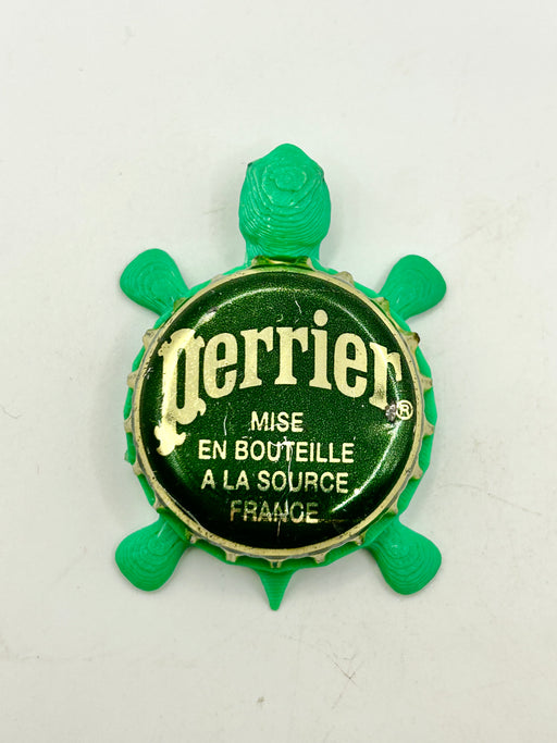 Perrier Water - Bottle Cap Magnet Turtle Shell Shocked Art