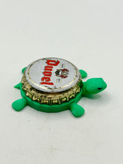Duvel Belgian Ale (White) - Bottle Cap Magnet Turtle Shell Shocked Art