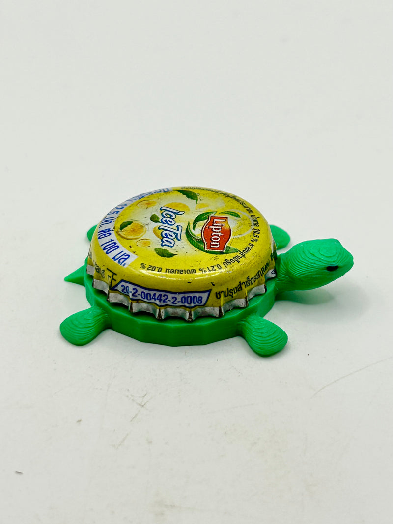 Lipton Ice Tea (Thailand) - Bottle Cap Magnet Turtle Shell Shocked Art