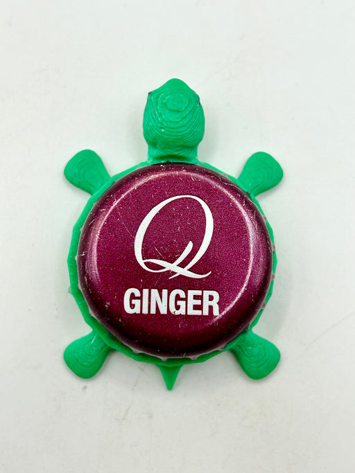 Q Ginger Beer (Purple) - Bottle Cap Magnet Turtle Shell Shocked Art