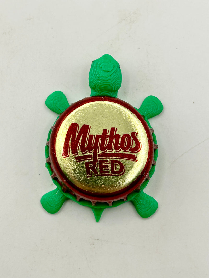 Mythos Red Beer - Bottle Cap Magnet Turtle (Copy) Shell Shocked Art
