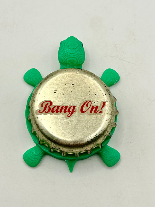 Bang On! Bombardier - Wells & Young’s Brewing - Bottle Cap Magnet Turtle Shell Shocked Art