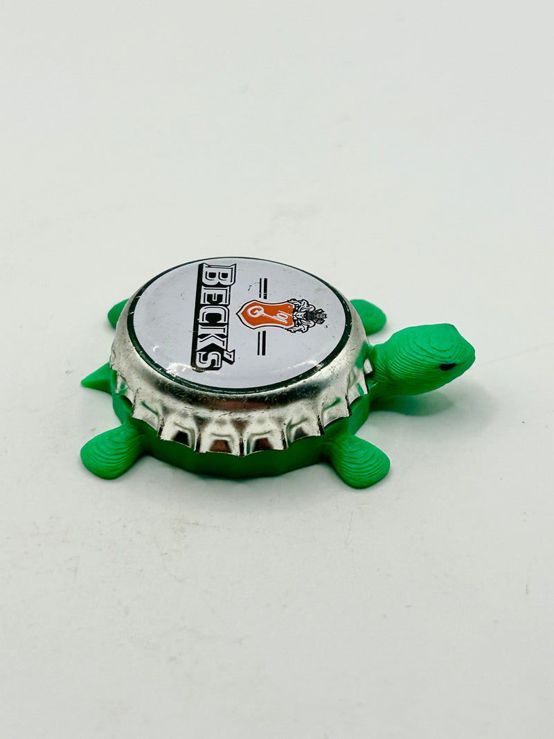 Beck’s Beer (White with Small Key) - Bottle Cap Magnet Turtle Shell Shocked Art