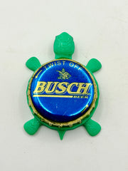 Busch Beer (Gold, Vintage Variation 3) - Bottle Cap Magnet Turtle (Copy) Shell Shocked Art
