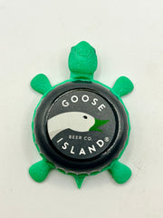 Goose Island (Green Beak) - Bottle Cap Magnet Turtle Shell Shocked Art